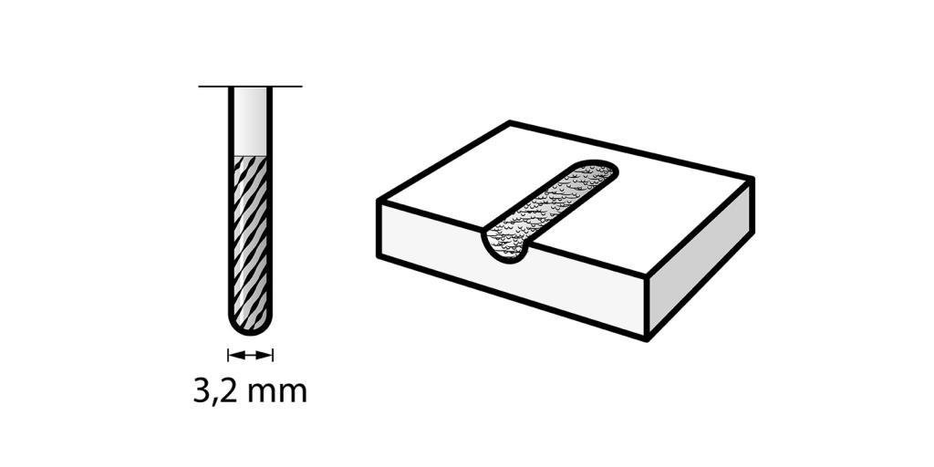 Dremel 9903 Sert Malzemeler İçin Freze Bıçağı 3,2mm