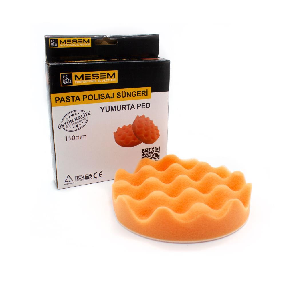 Meşem Pasta Polisaj Süngeri Cırtlı 150mm