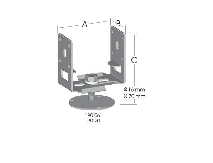 Er-mo Ayarlı Tablalı Pergule Ayağı