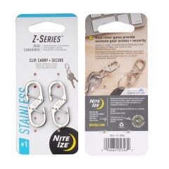 Nite Ize Z-Serisi Çift Gözlü Karabina Krom No:1 2li Paket