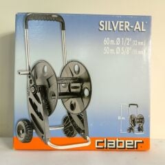 Claber 8977 Silver-Al Tekerlekli Hortum Makarası