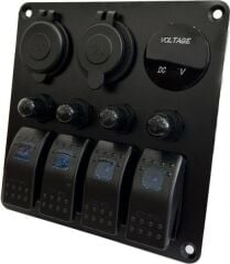 The Cape Voltmetreli Swith Panel 4lü