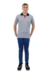Persmont PT04Y Gri Polo Yaka Penye Tişört