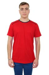 Persmont BT03Y Kırmızı Sıfır Yaka Biyeli Tişört