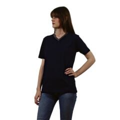 Persmont VT06Y Siyah Penye V Yaka Tişört