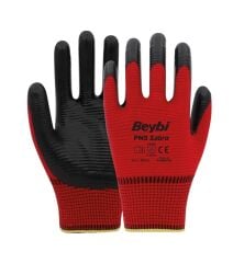 Beybi PN5 Zebra Polyester Örme Nitril Eldiven