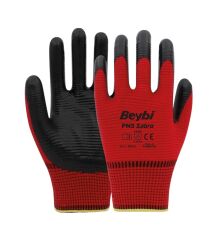 Beybi PN5 Zebra Polyester Örme Nitril Eldiven