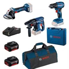 Bosch Professional GSR185-LI+GWS180-LI+GBH 80-LI+2x4.0Ah Akülü Alet Seti 8 Parça