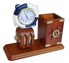 Marintek Ahşap Saatli Kalemlik