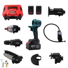 Hegi 6 Başlıklı Çok Amaçlı Akülü Alet Seti