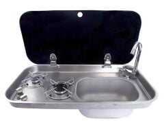 Bio Tek Camlı Çift Gözlü Kombinasyonlu Ocak