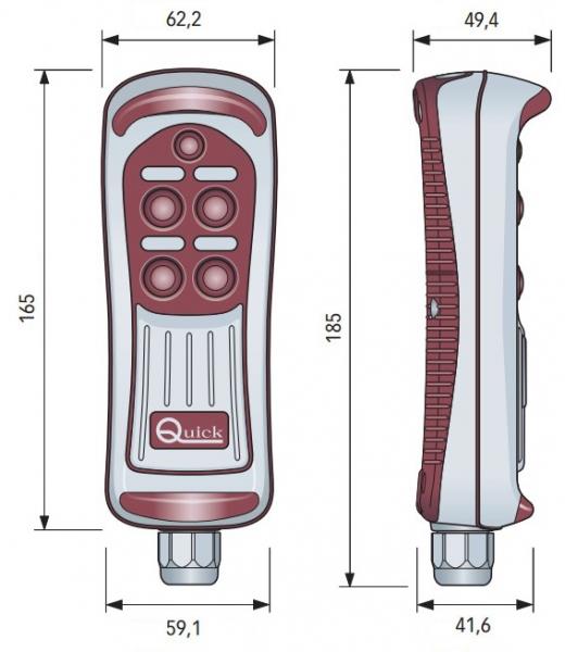 Quick El Tipi Kablolu Irgat Kumandası 2 Butonlu