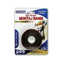 Vodaseal Gri Çift Taraflı Montaj Bandı 19mmx5mt