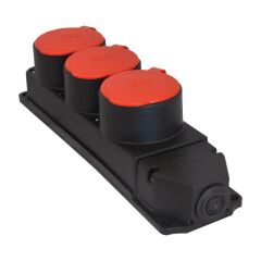 Tplast Kauçuk Üçlü Priz 3x25A