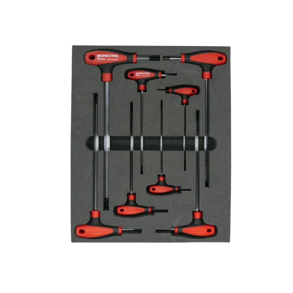 İzeltaş Yuvarlak Başlı T Tipi Allen Anahtar Takımı 8 Parça