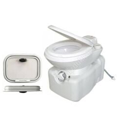 Porvaletti Kasetli Dönebilen Karavan Tuvaleti 22lt + Servis Kapağı