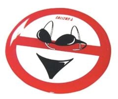 Lalizas Silikon Sticker ''Bikini ile Girilmez''