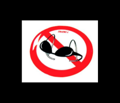 Lalizas Silikon Sticker ''Üstsüz Girilmez''