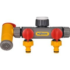 Hozelock 2250H Çift Yönlü Musluklu Vanalı Musluk Bağlantısı 1/2-1''