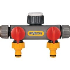 Hozelock 2252H Çift Yönlü Vanalı Musluk Bağlantısı 1/2-1''